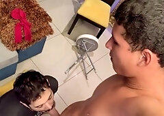 Birthday bash wraps up with an epic blowjob from the cleaning guy