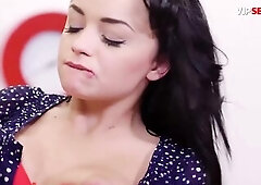 Fit Brunette hair Bouncing on Weenie... This guy Grabs Her Booty and Screws Her Harder
