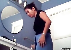 Pure hidden camera footage from Mexico My mother in the early morning That Babe dresses up in the baths whilst listening to the radio Worthy view of h