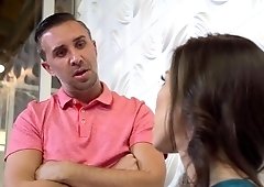 Asian wife Kalina Ryu gets fucked and jizzed by husband in her office