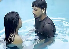 Hot Indian couple had sex while having fun in the swimming pool.