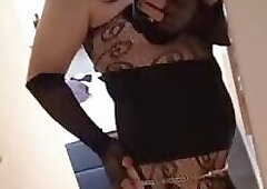 waiting for lover dressing as a slut