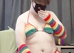 Amateur femboy, mirror wank