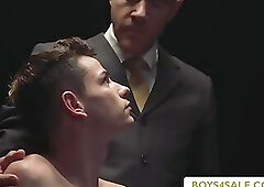 Handsome slave gets his ass buttpluged