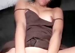 Showing off the pussy on the boat, the pussy is full of cum