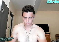 pretty european boy smokes on webcam