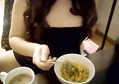 Fetish Hot Oriental Student Ignores U As U Jerk Off Your Jock To Me Eating Food