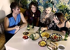 Non Monogamous Dinner! Bi-sexual Foursome FFFM