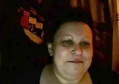 Big-tit Russian BBW Mom Plays on Skype