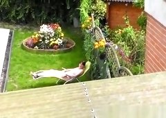 Naked backyard neighbor