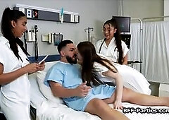 Madison and her colleagues are really interested in their next patient. He is a handsome dude and they might run some extra checks on him!