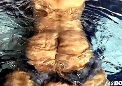 Ricky Iglesias shows his guns outside and while showering