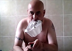 Gay jockstrap, piss cum, pissing and cumming