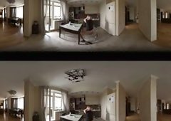 VIRTUAL REALITY STEREOSCOPIC VR 360 3D russian hot teen masturbate kitchen