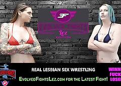 Nadia White and Melanie Monroe's erotic wrestling match turns steamy lesbian encounter
