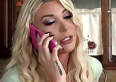 Blonde t-girl barebacks her stepbro after giving him blowjob