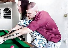 That guy lost at billiards and had to give his butt away.