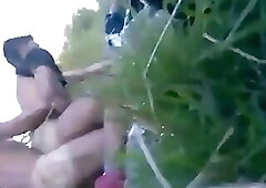 Turkish threesome outdoors