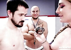 Savannah Fox Mixed In Nature's Garb Wrestling A Whimpy Man This Babe Turns Into A Cuckold