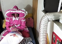 PVC Bonnet Sissy Body Pillow Humping and Vibraitor