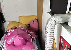 PVC Bonnet Sissy Body Pillow Humping and Vibraitor