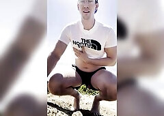 Cum and mud fuel femboy's despairing pee throne