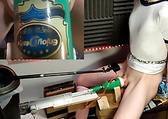 Femboy fights as they get boinked by stroking machine!
