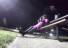 Sissy David smokes and has a urinate.