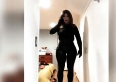 Yuki the rubber doll (trans, crossdress, catsuit, encasement, mask, female mask fetish, shlong disclose