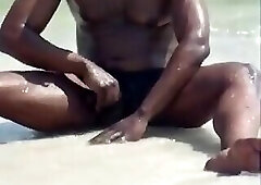 jerking off at the beach