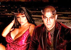 Two angels Gina Valentina and Romi Rain are getting fucked on the sofa