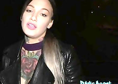 Lovely tattooed chick Adel Asanty nicely fucked in the doggy style pose