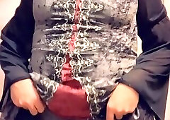 Pantyluvn sissy masturbation in wench costume