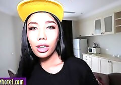 Two tranny Asians sucks and anal sex by a white tourist