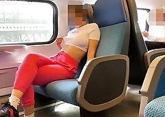 EAGER wench teen gets bawdy on the teach and gives me a oral-job among the passengers - SUB ITA&ENG