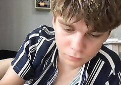 Young Russian Guy Stroking His Uncut Cock on Cam