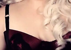 Cute bold golden-haired big beautiful woman tease