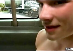 Nude Mates Romping In A Car