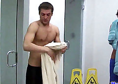 Real lads assfucking in college three way