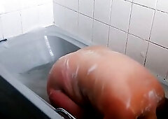 Bathroom Voyeur Overweight mother I'd like to fuck Large Booty Large Natural Melons Washroom Time