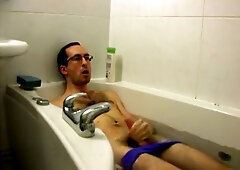 Trying on swimwear in bath