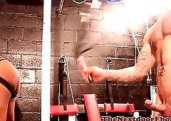 Interracial whips black ass before analsex