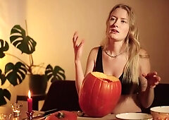 Cozy Halloween Pumpkin Carving with Your Girlfriend