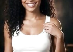 Ebony cutie creampied by 2 dudes in a MFM 3some in Madrid ( AI Generated )
