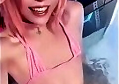 Velvet Showing Off Her Pink Bikini
