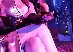Silver dress, heels, solo