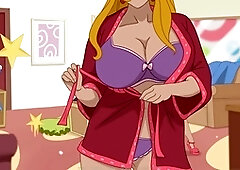 Animated milf Debra gets down in a Disney-themed adventure