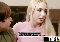 Old War Vet Punishes Sexy Golden-haired Teen in Hotel Room Rampage