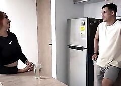 Cuckolded Spouse Bangs His Breasty Neighbour During the time that His Wife Showers - Andrea Castro & Lian Grey