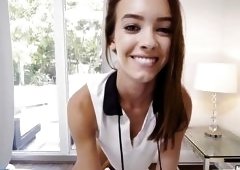 Brunette Hottie Rides The Big Shaft